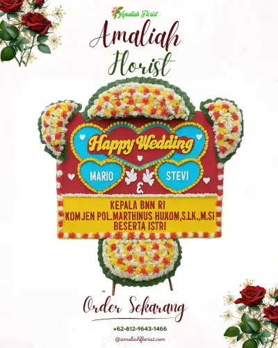 Karangan Papan Bunga Pernikahan di Parupuk Tabing
